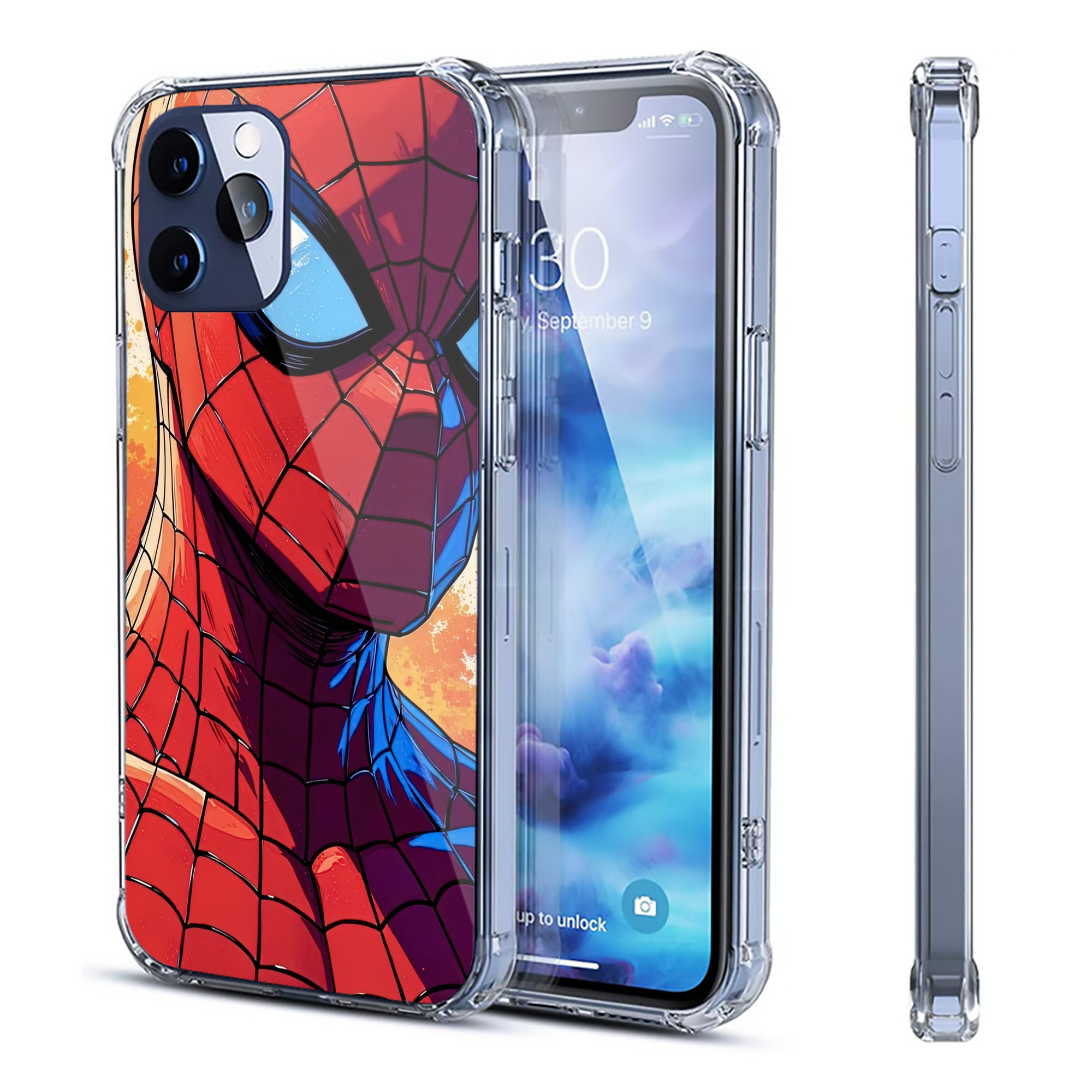 （画像用） Spider Man スパイダーマン 【iPhone 12シリーズ対応】透明スマホケース（クリアソフトケース）